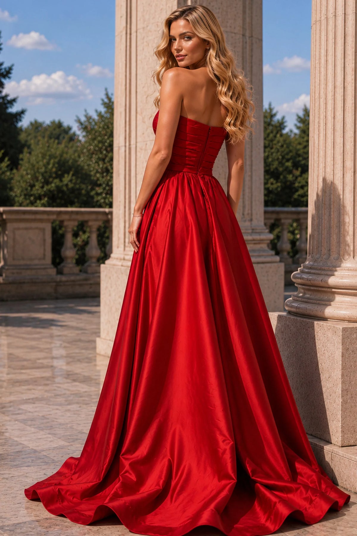 Jovani 48450 - One Shoulder Sheath Dress with Overskirt