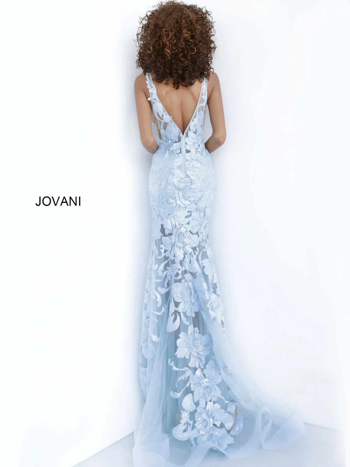 Jovani 60283 - Floral Applique Prom Gown