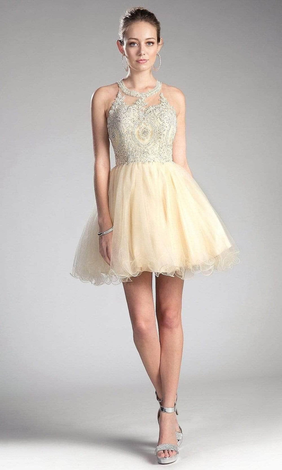 Jewel Neck A-Line Cocktail Dress