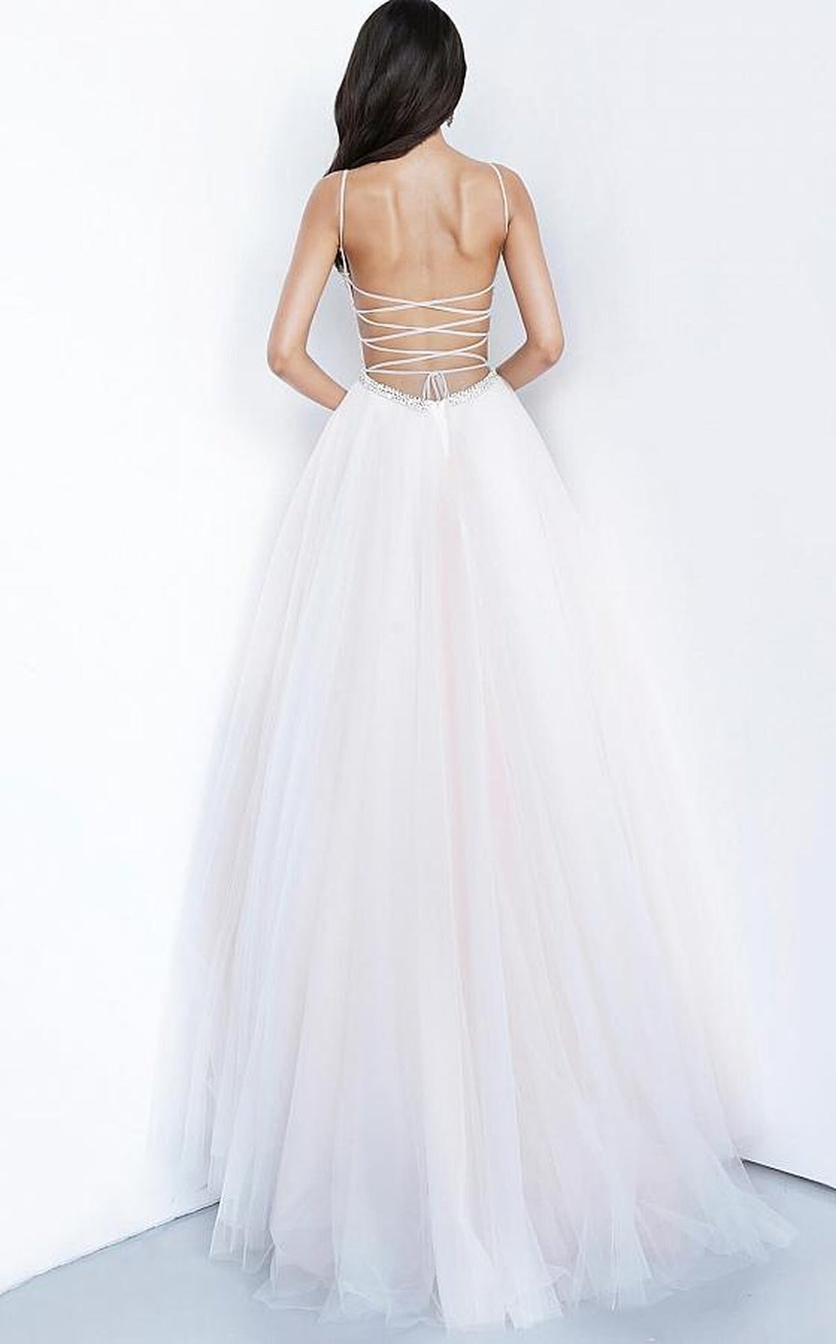 Jovani - 00580 Beaded Deep V-neck Ballgown