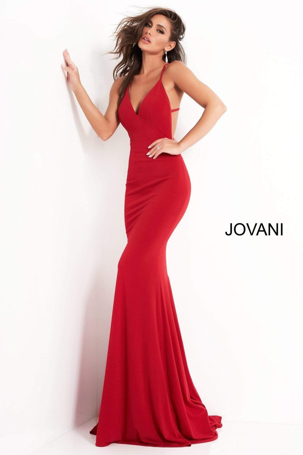 Jovani - 00512 Fitted Strappy Back Prom Dress with Train
