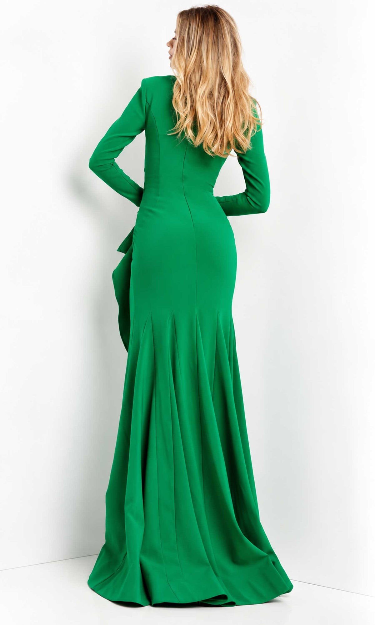 Jovani - V-Neck Trumpet Evening Dress 06995SC