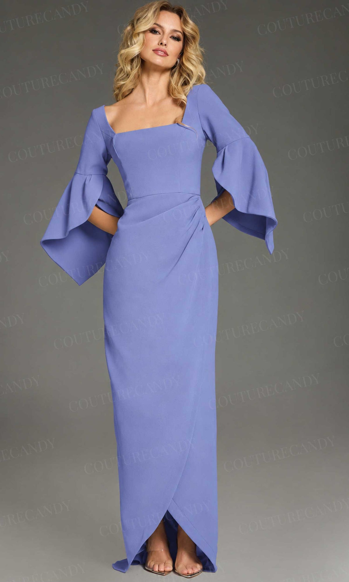 Jovani 39082 - Fitted Bodice Bell Sleeve Prom Gown