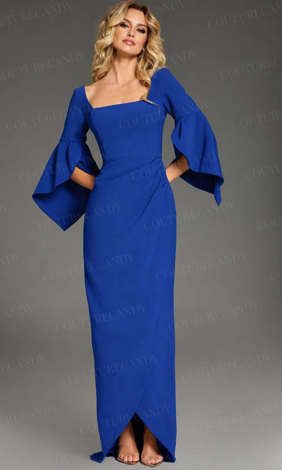 Jovani 39082 - Fitted Bodice Bell Sleeve Prom Gown