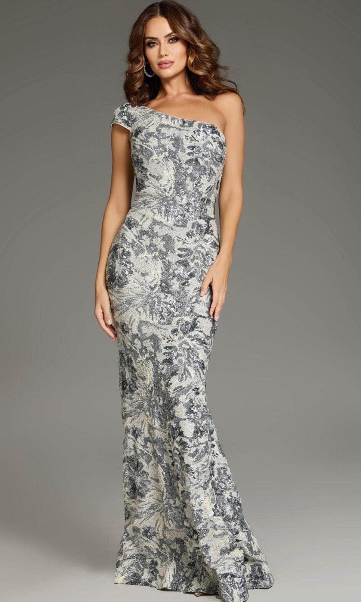 Jovani 39272 - Sequin One-Shoulder Prom Gown - Multi - Main