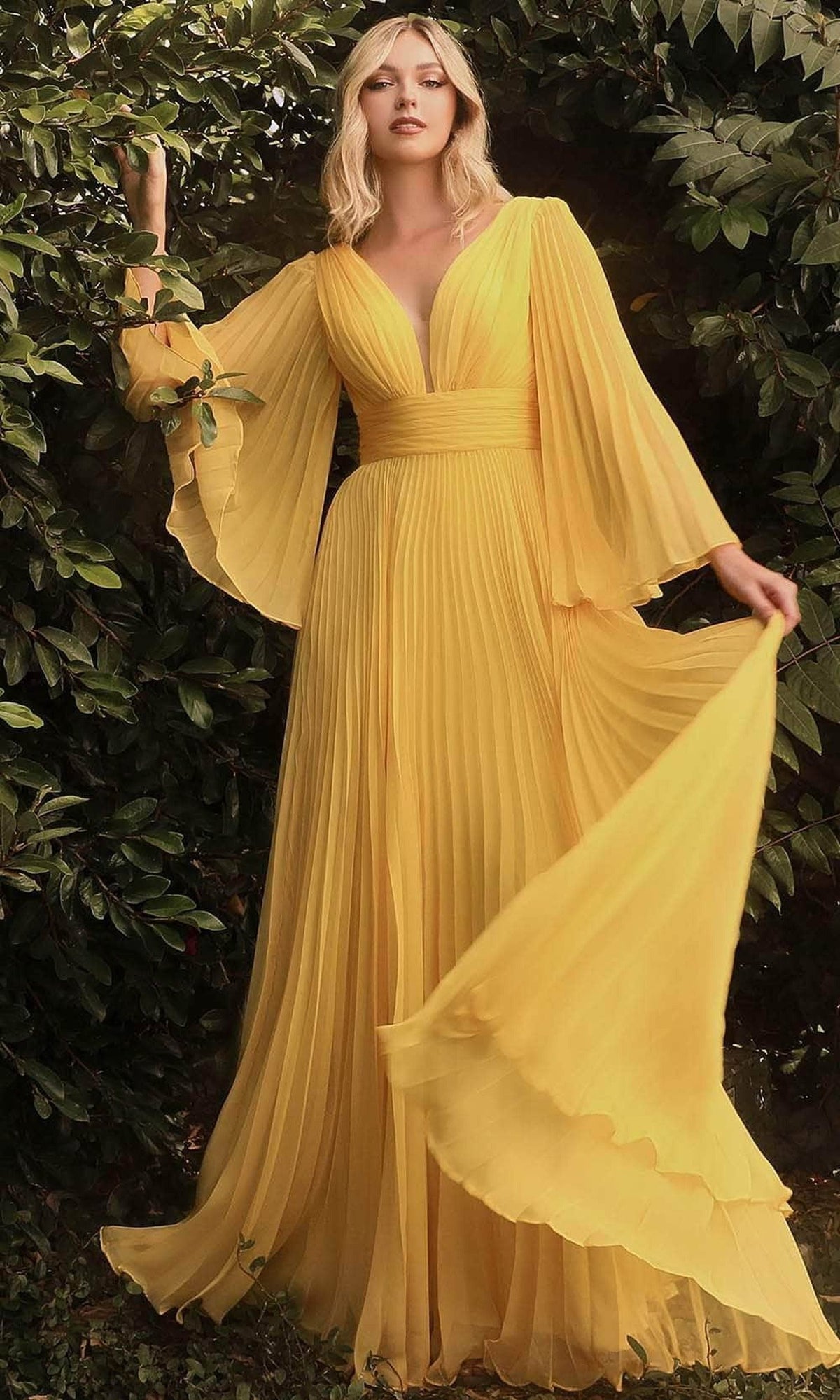 Ladivine CD242 - Flutter Sleeve Chiffon Dress