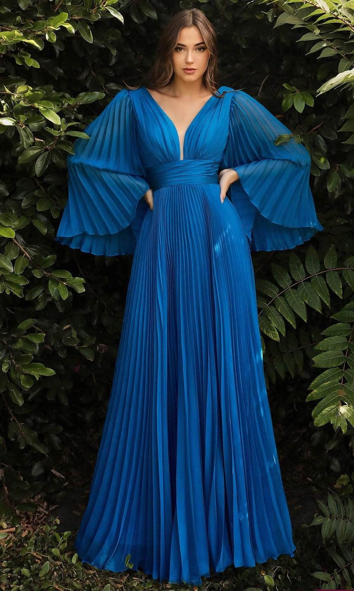 Ladivine CD242 - Flutter Sleeve Chiffon Dress