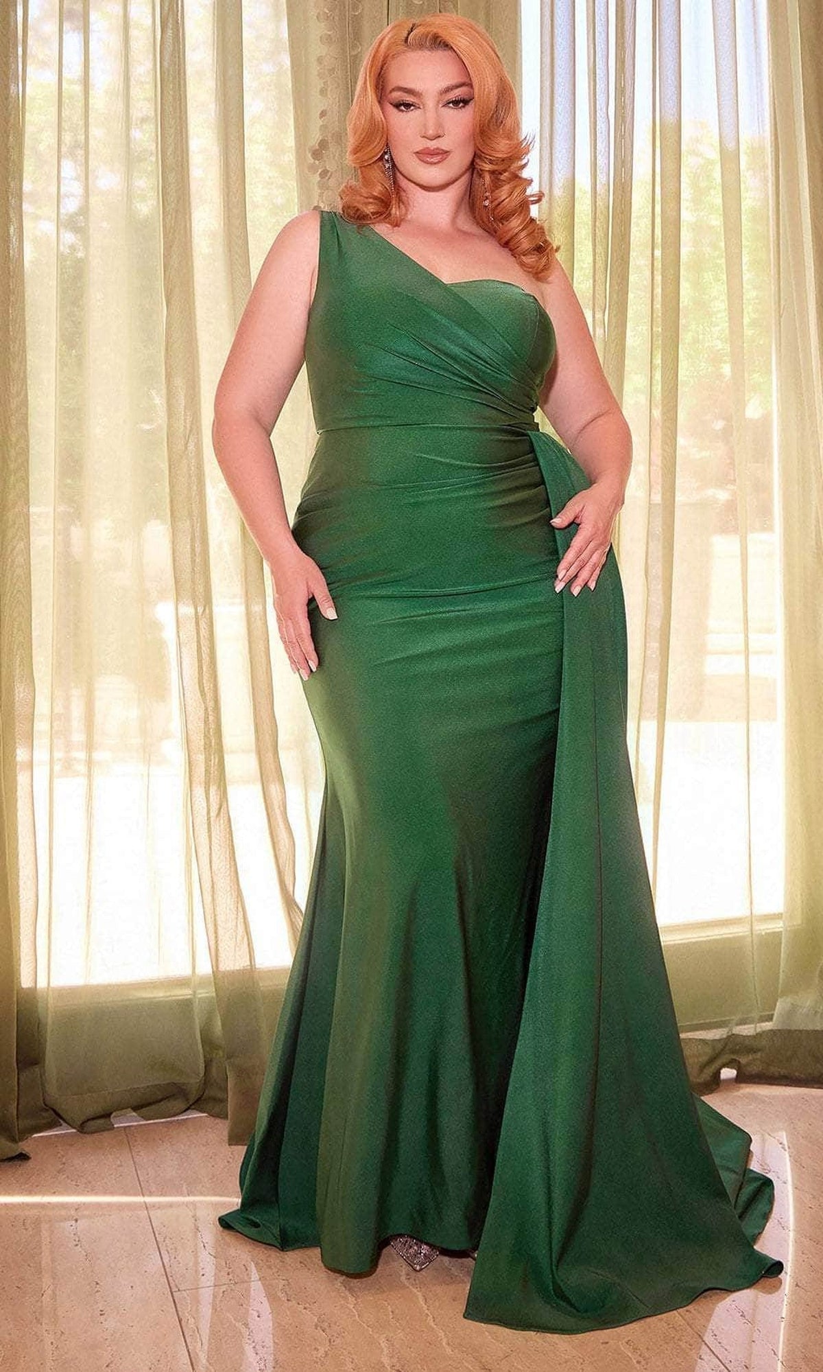 Cinderella Divine PT004C - Sheath Asymmetrical Evening Dress
