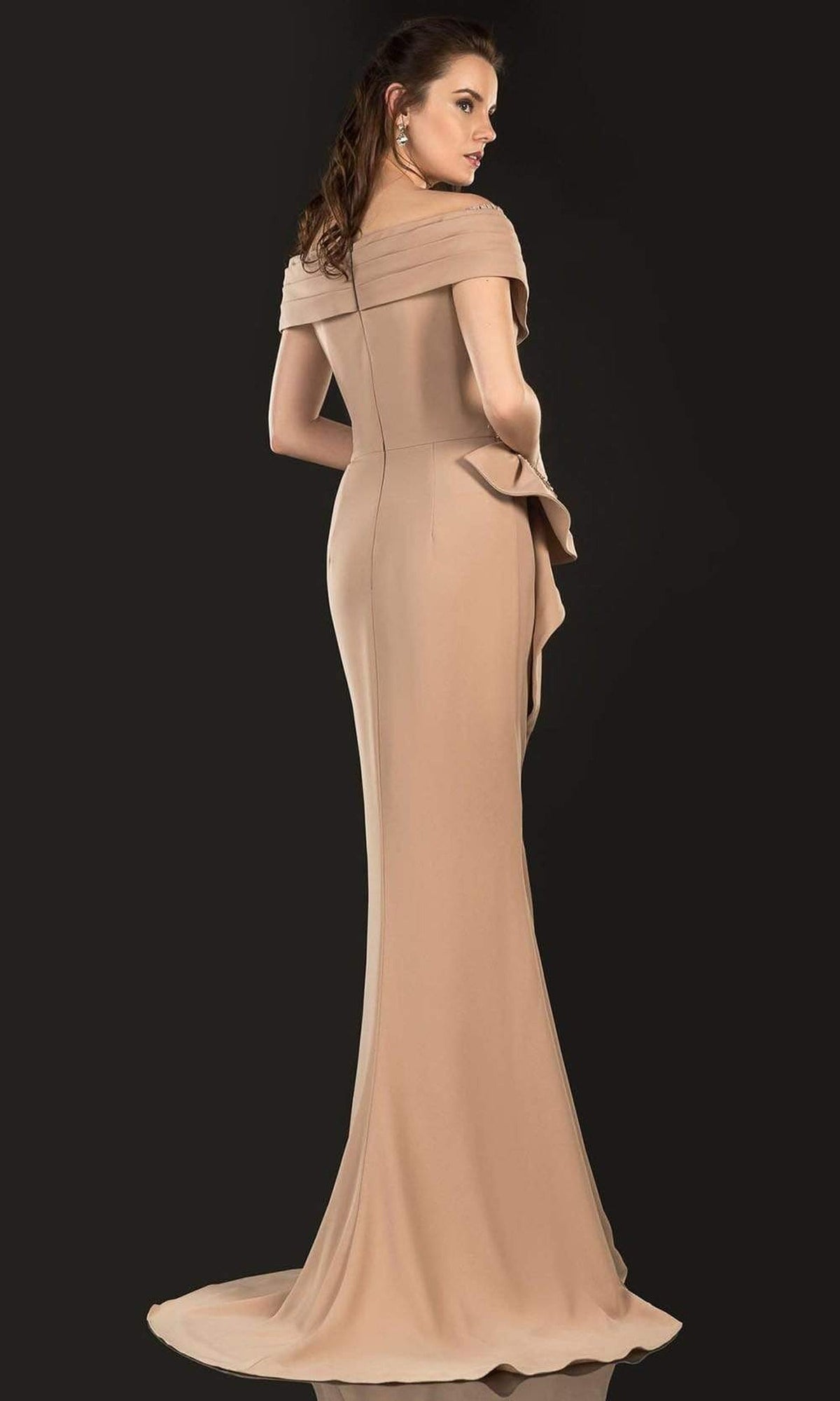 Terani Couture - 2021M2986 Wrap Off Shoulder Mother of the Bride Gown