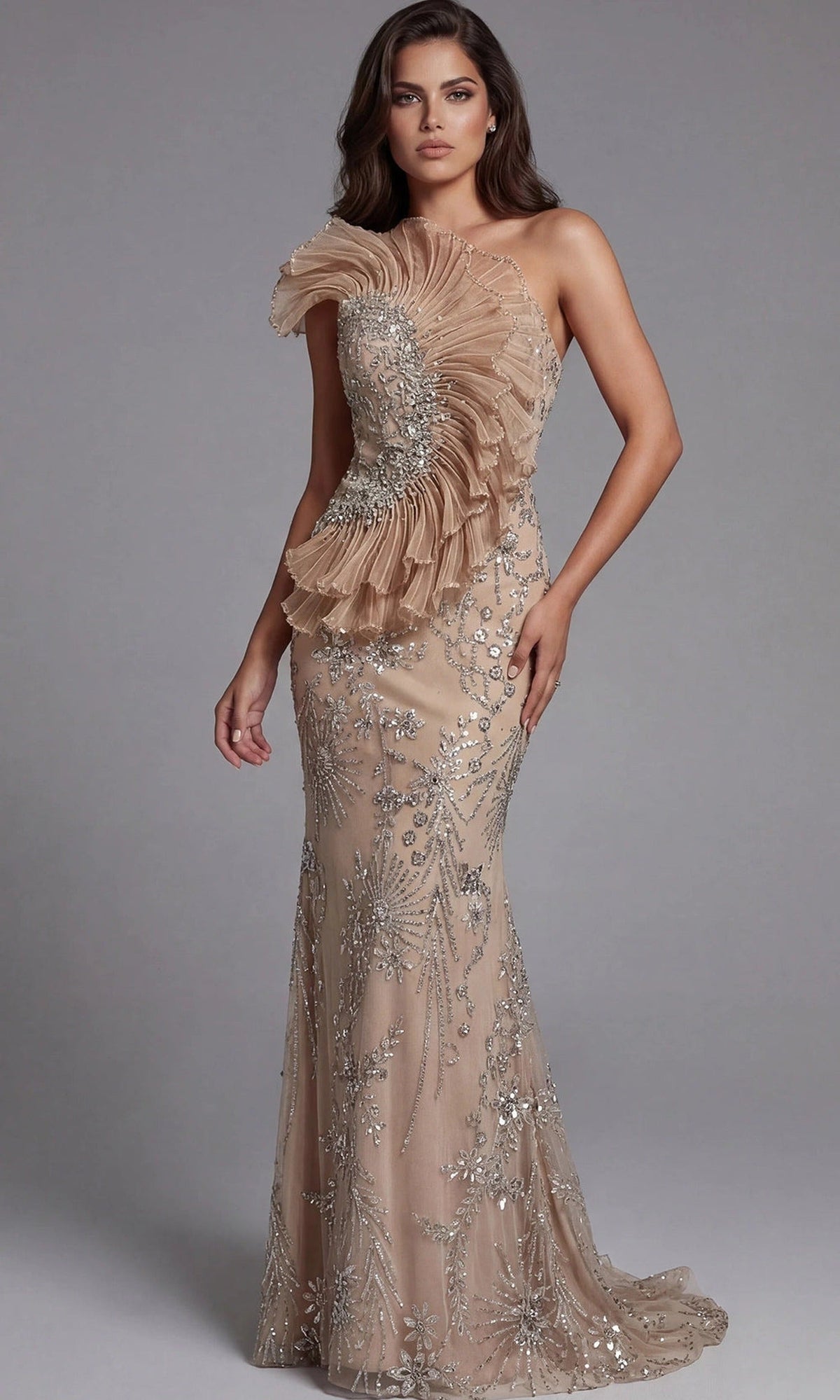 Jovani beaded evening gown illustrating the importance of fit