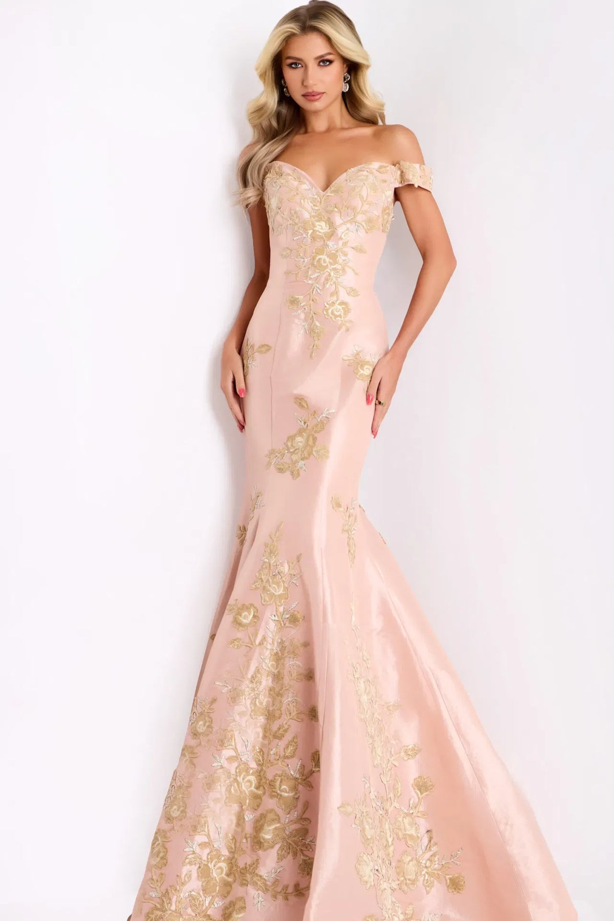 Jovani - 00635 Sweetheart Embroidered Trumpet Dress