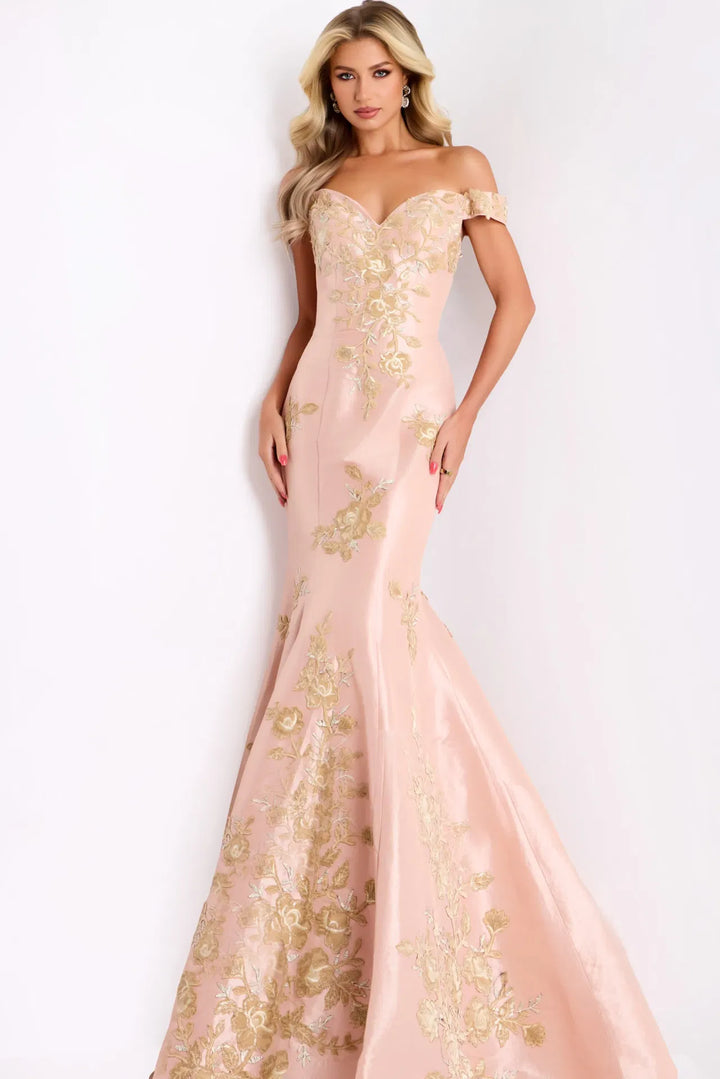 Jovani - 00635 Sweetheart Embroidered Trumpet Dress