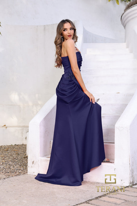 Terani Couture 252E5180 - Asymmetric Draped Sheath Gown