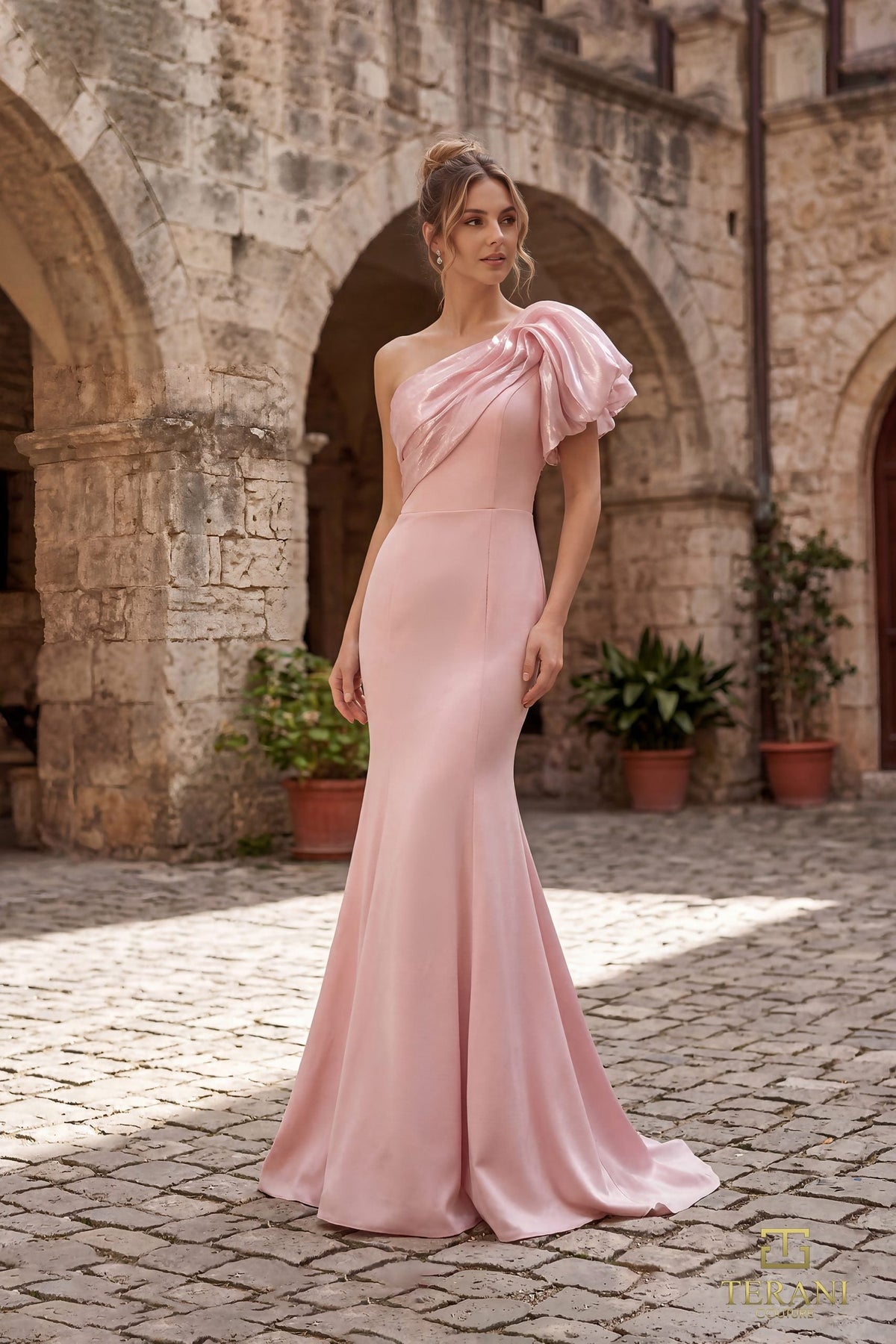 Terani Couture 252E5514 - Mermaid Skirt Stretch Satin Gown