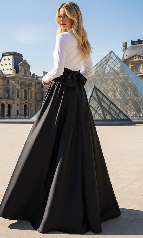 Terani Couture 261E6204 - Long Sleeve Matte Taffeta Evening Dress