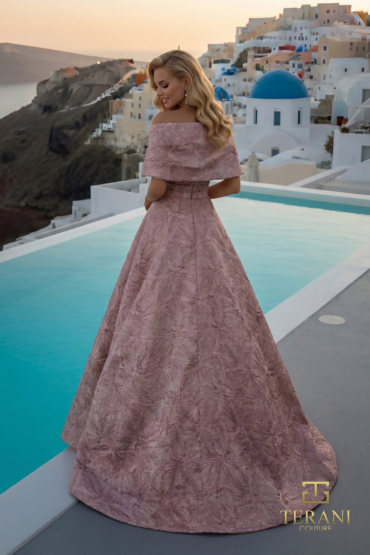 Terani Couture 261M6453 Floral Jacquard Dress