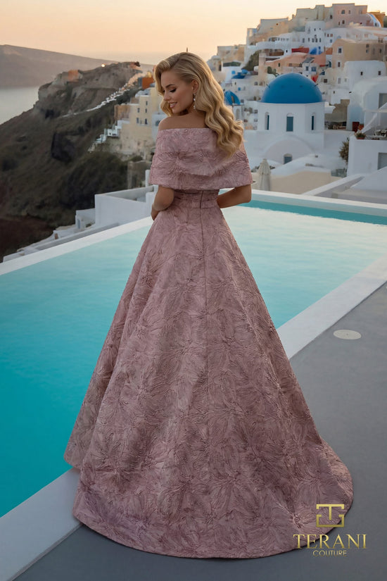 Terani Couture 261M6453 Floral Jacquard Dress