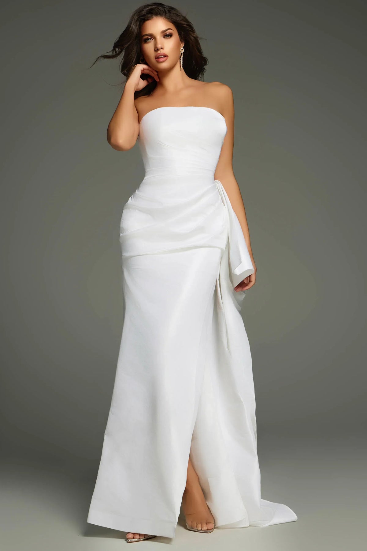 Jovani 36854 - Pleat Bodice Prom Dress with Slit