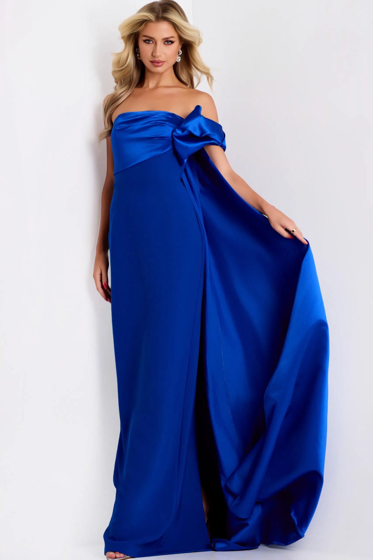 Jovani 38864 - One-Shoulder Column Prom Gown