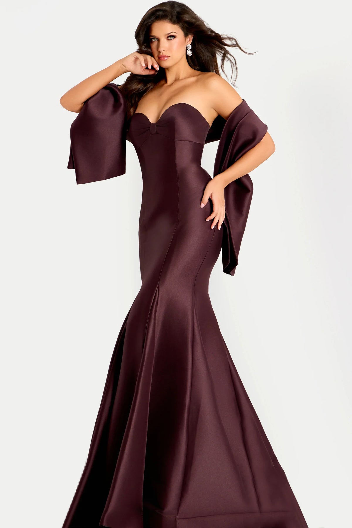 Jovani 45362 - Strapless Mermaid Gown with Shawl