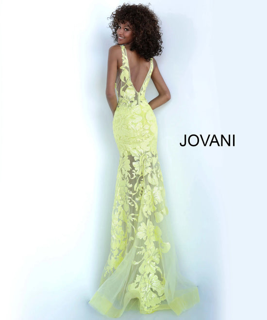 Jovani 60283 - Floral Applique Prom Gown