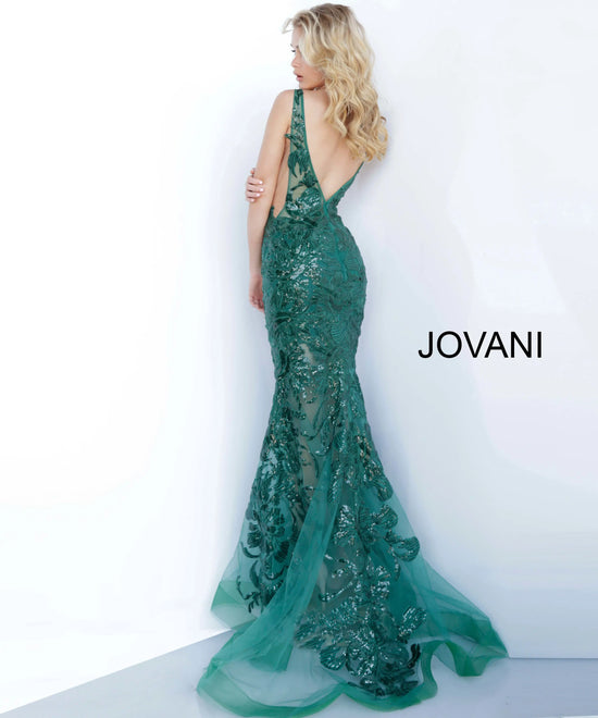 Jovani 60283 - Floral Applique Prom Gown
