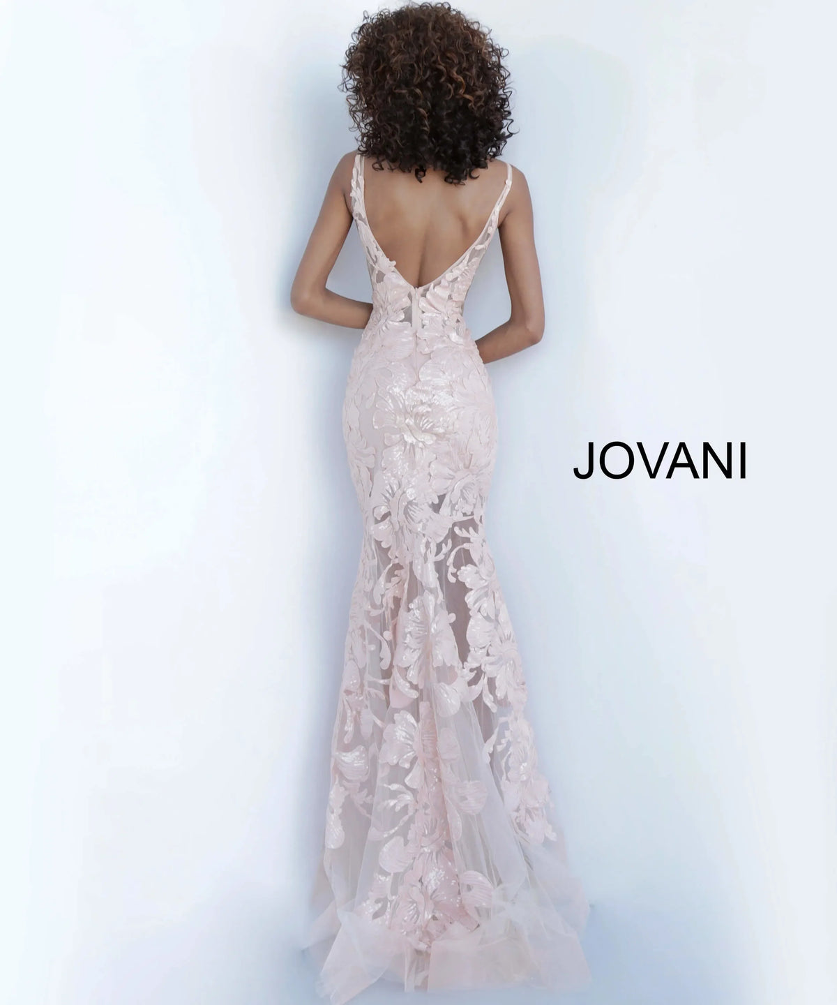 Jovani 60283 - Floral Applique Prom Gown