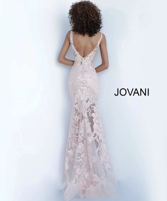 Jovani 60283 - Floral Applique Prom Gown