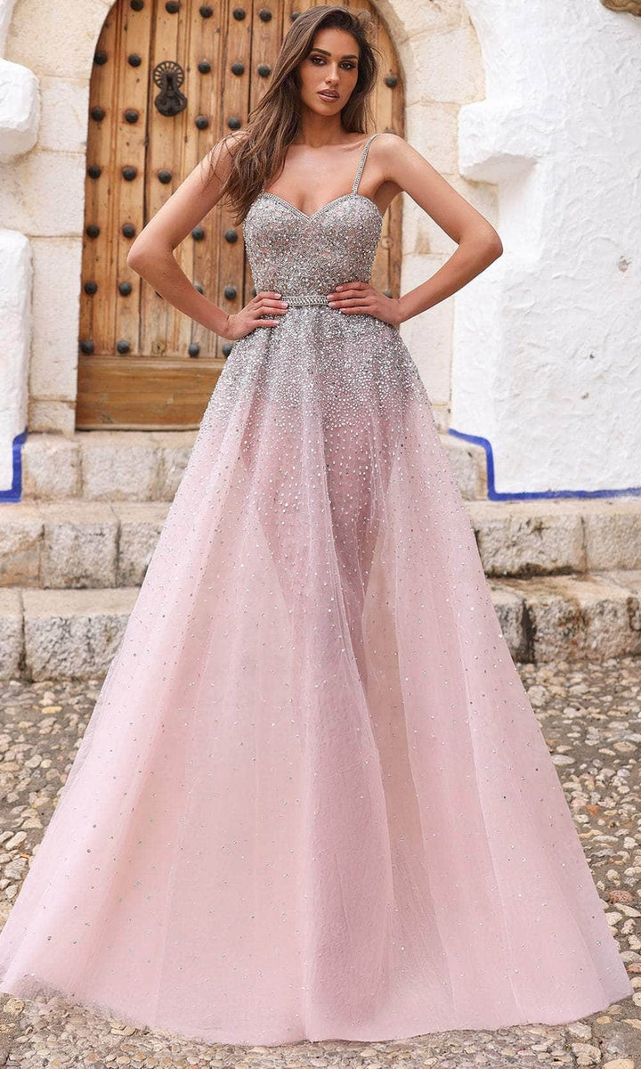 Chic and Holland AR330281 - Embellished A-Line Prom Gown - Baby Pink - Main
