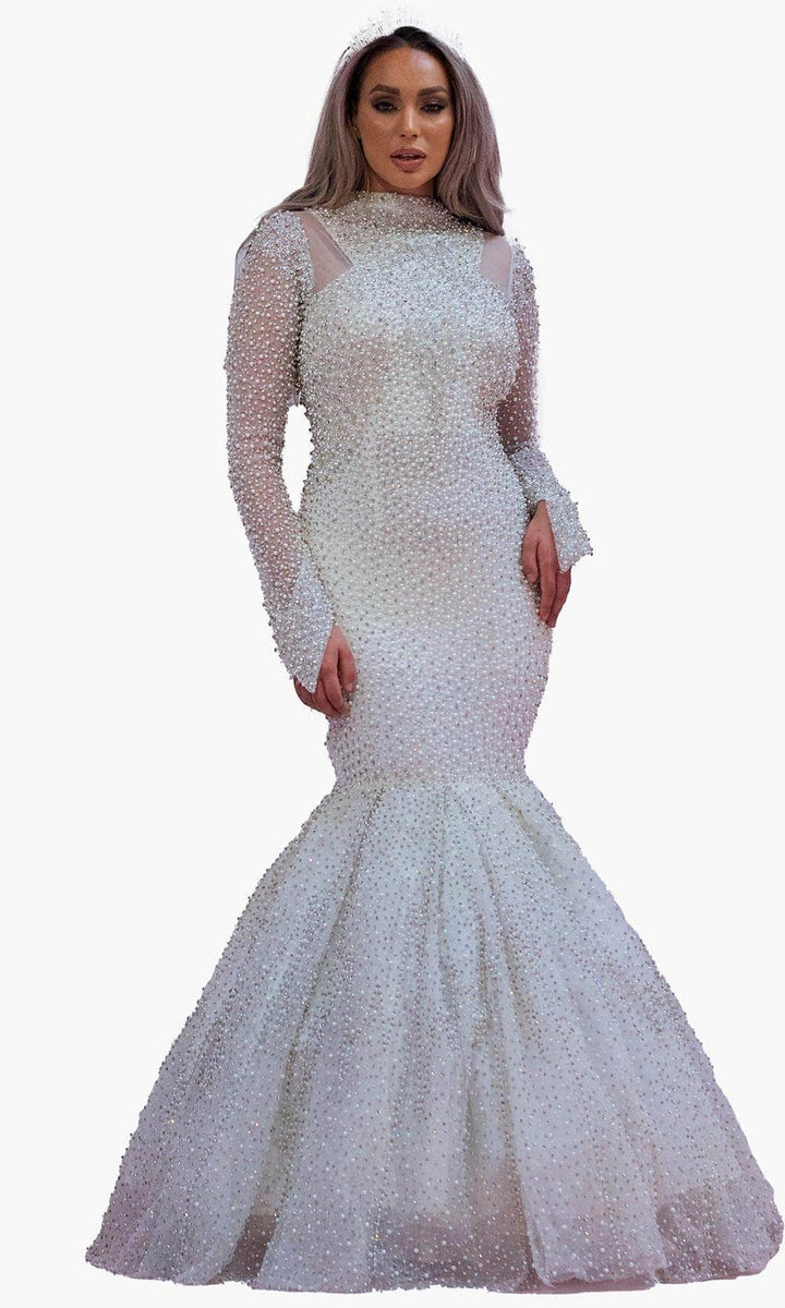 Chic and Holland BR1988 - Beaded Mermaid Bridal Dress - White - Main