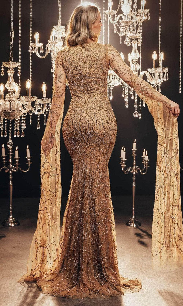 Chic & Holland HF110138 - Beaded Mermaid Evening Gown