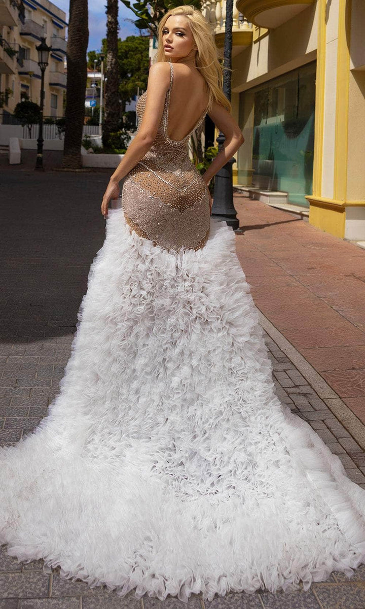 Chic & Holland HF110421 - Beaded Sweetheart Neck Prom Gown