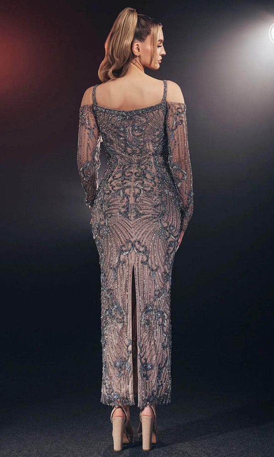Chic & Holland MD110088 - Tea Length Beaded Dress