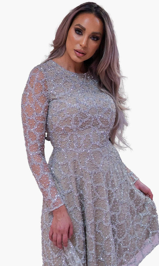 Chic & Holland SD1832 - Jewel Beaded Cocktail Dress