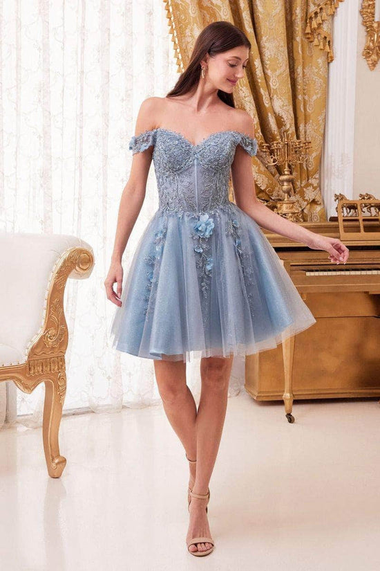 Floral Print Short Prom Dress