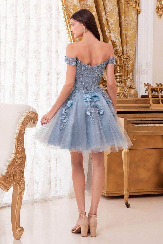 Floral Print Short Prom Dress