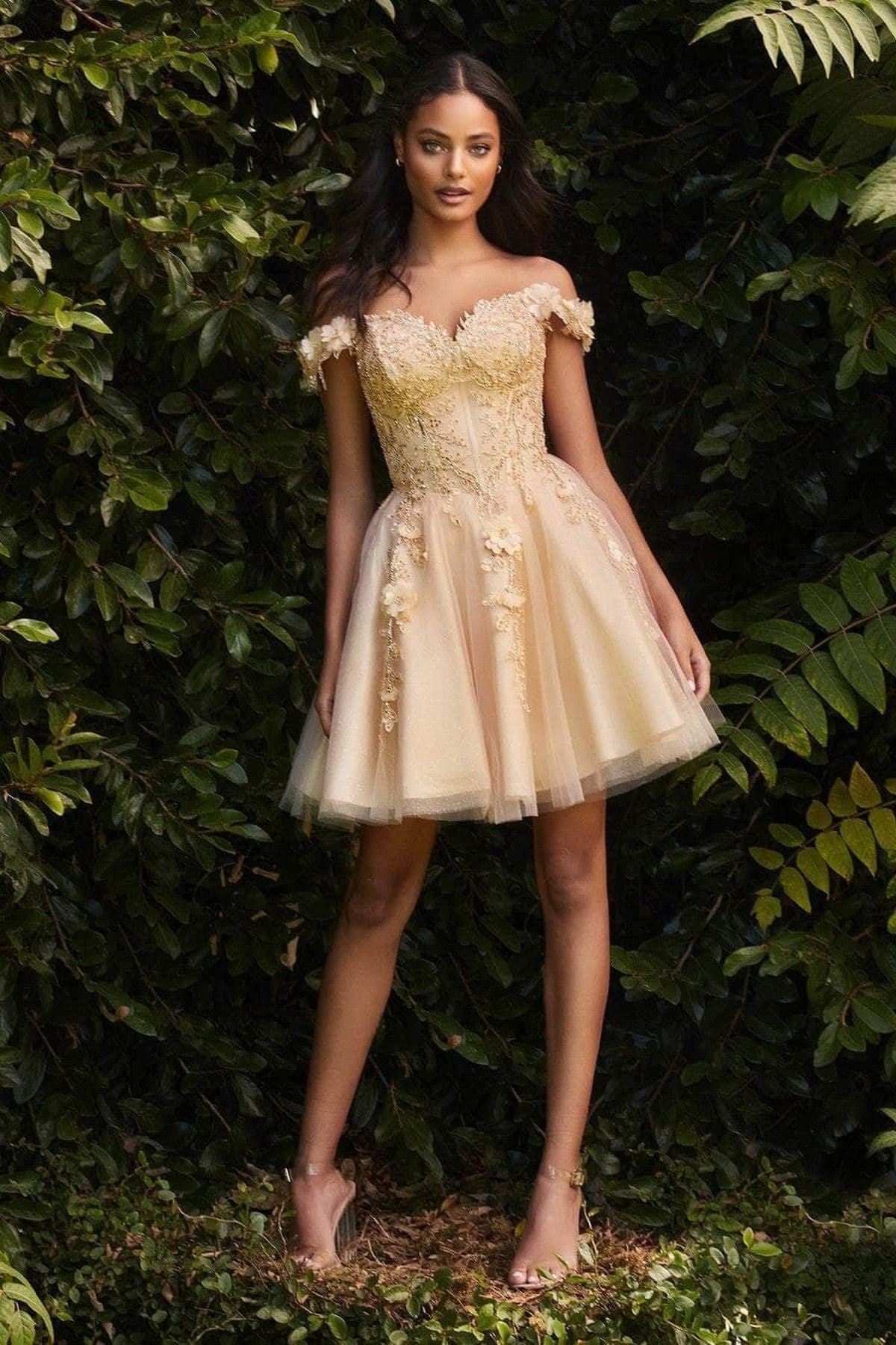 Floral Print Short Prom Dress