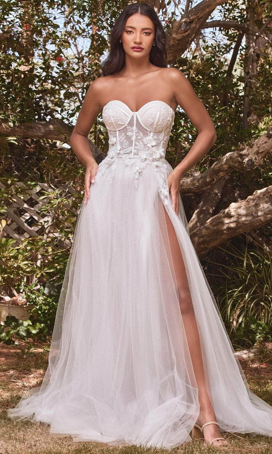 Floral Strapless Bridal Gown
