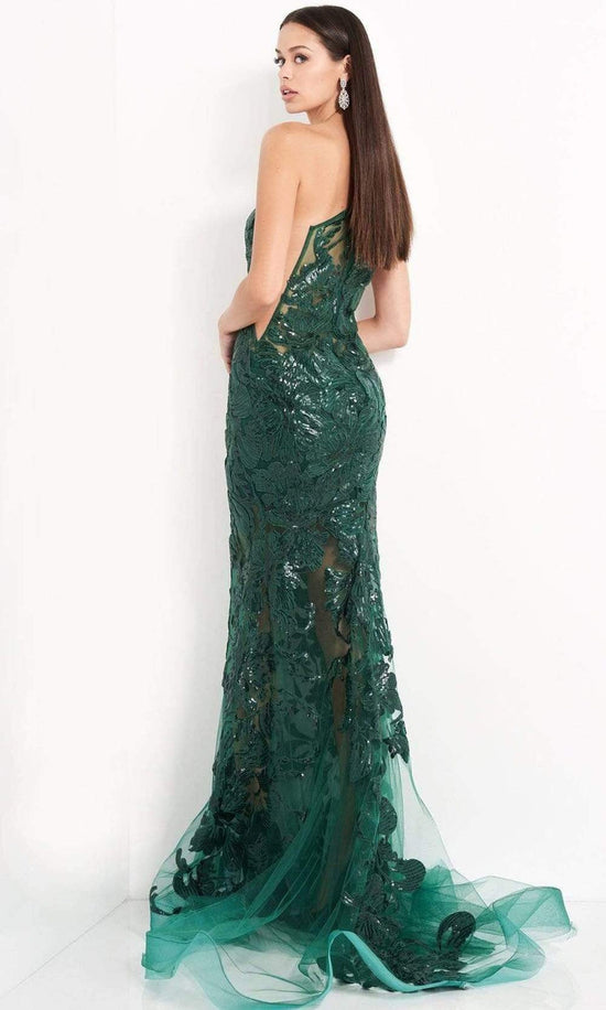 Jovani - 02895 One Shoulder Illusion Simple Prom Mermaid Gown