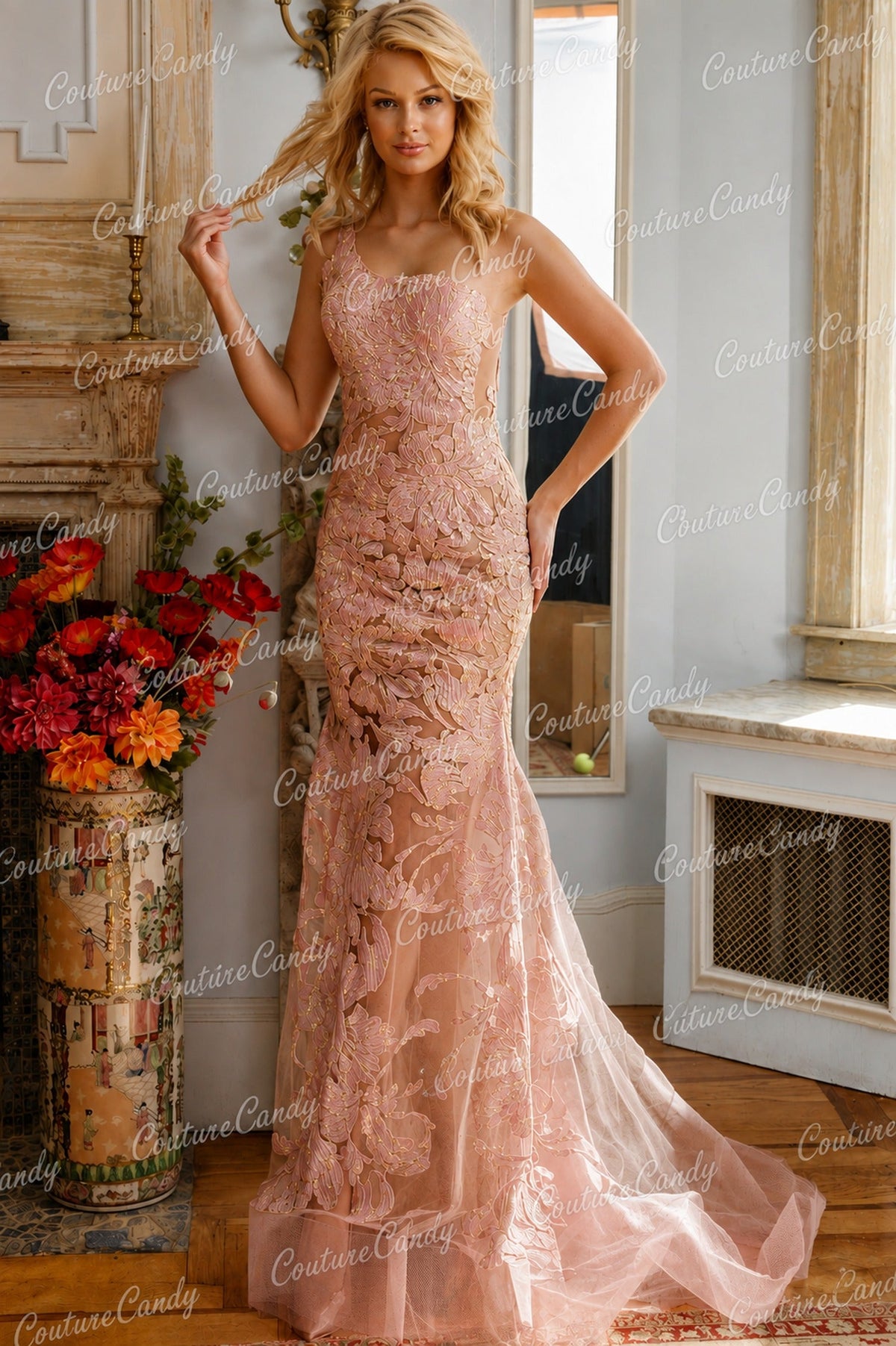 Jovani - 02895 One Shoulder Illusion Simple Prom Mermaid Gown