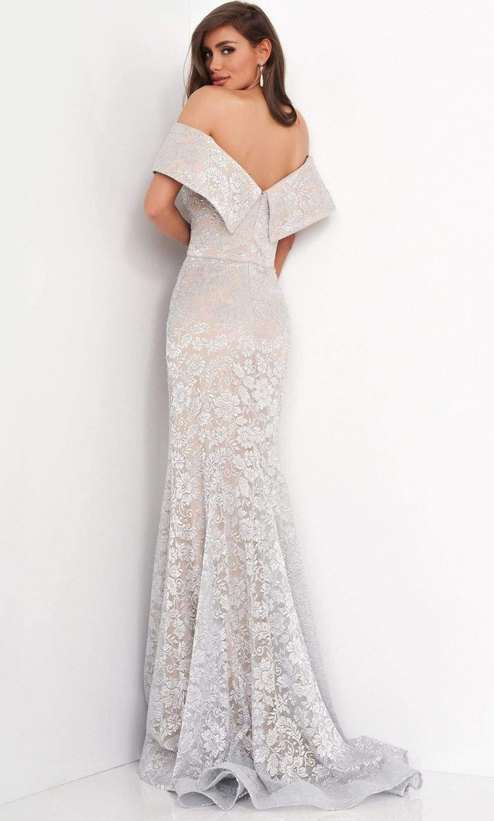 Jovani - 02905 Off-Shoulder Lace Mermaid Evening Dress
