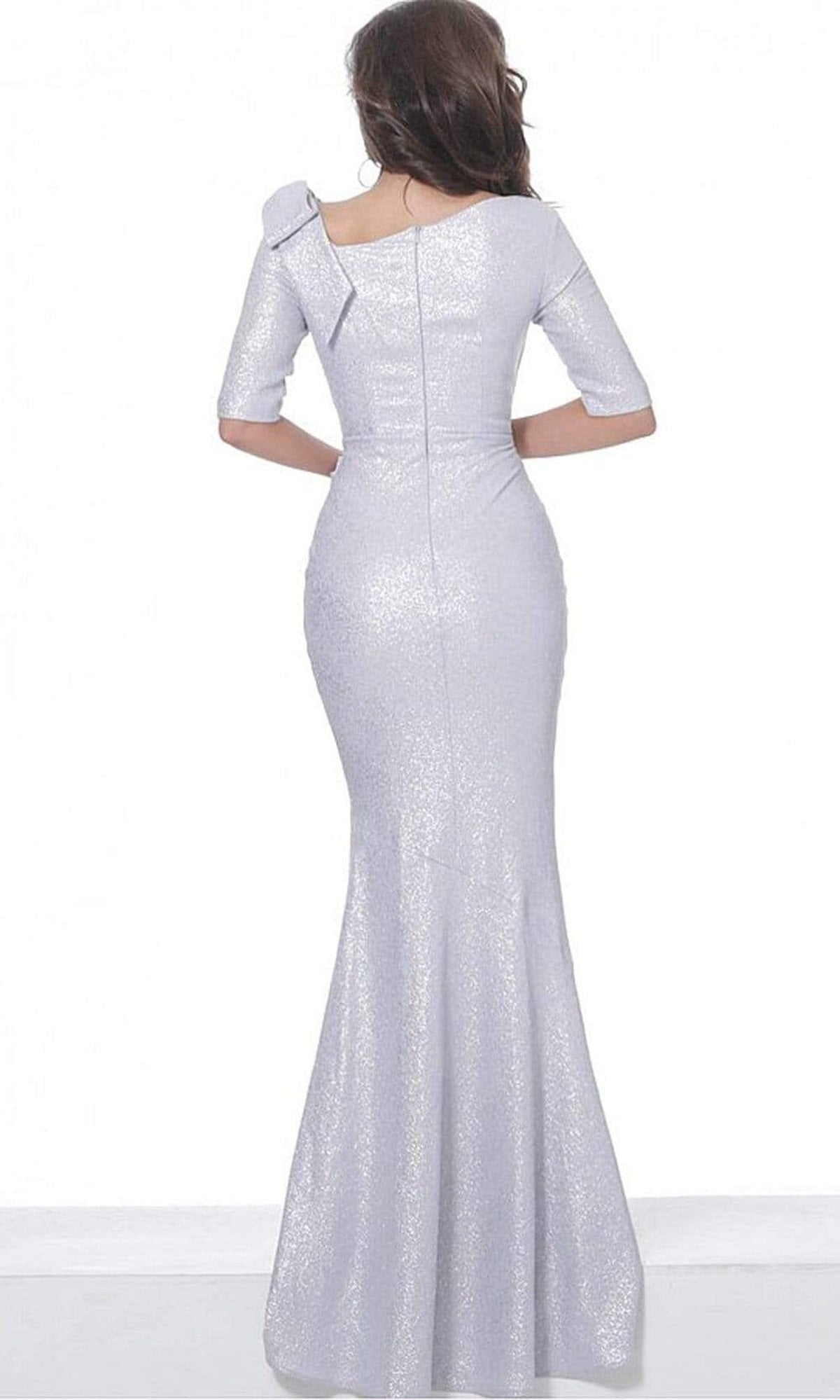 Jovani - 03642 Asymmetric Neck Trumpet Dress