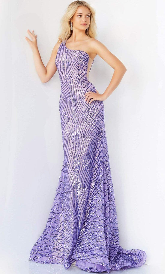 Jovani - 06517 One Shoulder Sequin Embellished Prom Dress