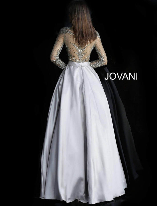 Jovani - 46066 Stone Embellished Long Sleeves Ballgown
