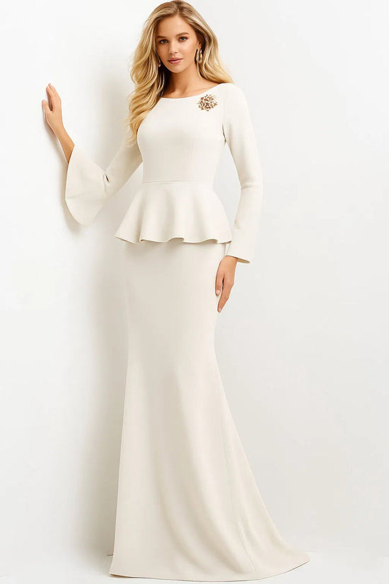 Jovani - Asymmetric Trumpet Formal Gown 07131SC