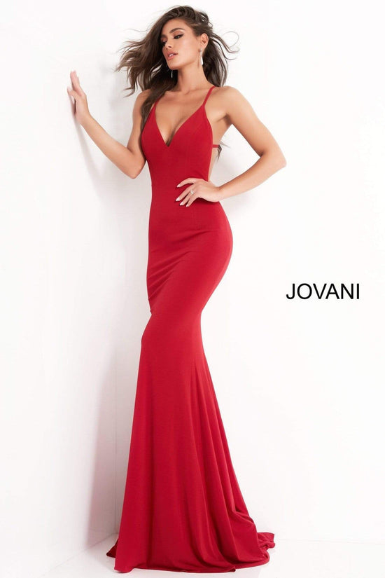 Jovani - 00512 Fitted Strappy Back Prom Dress with Train