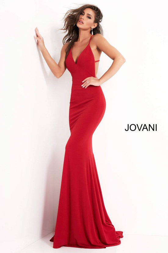 Jovani - 00512 Fitted Strappy Back Prom Dress with Train