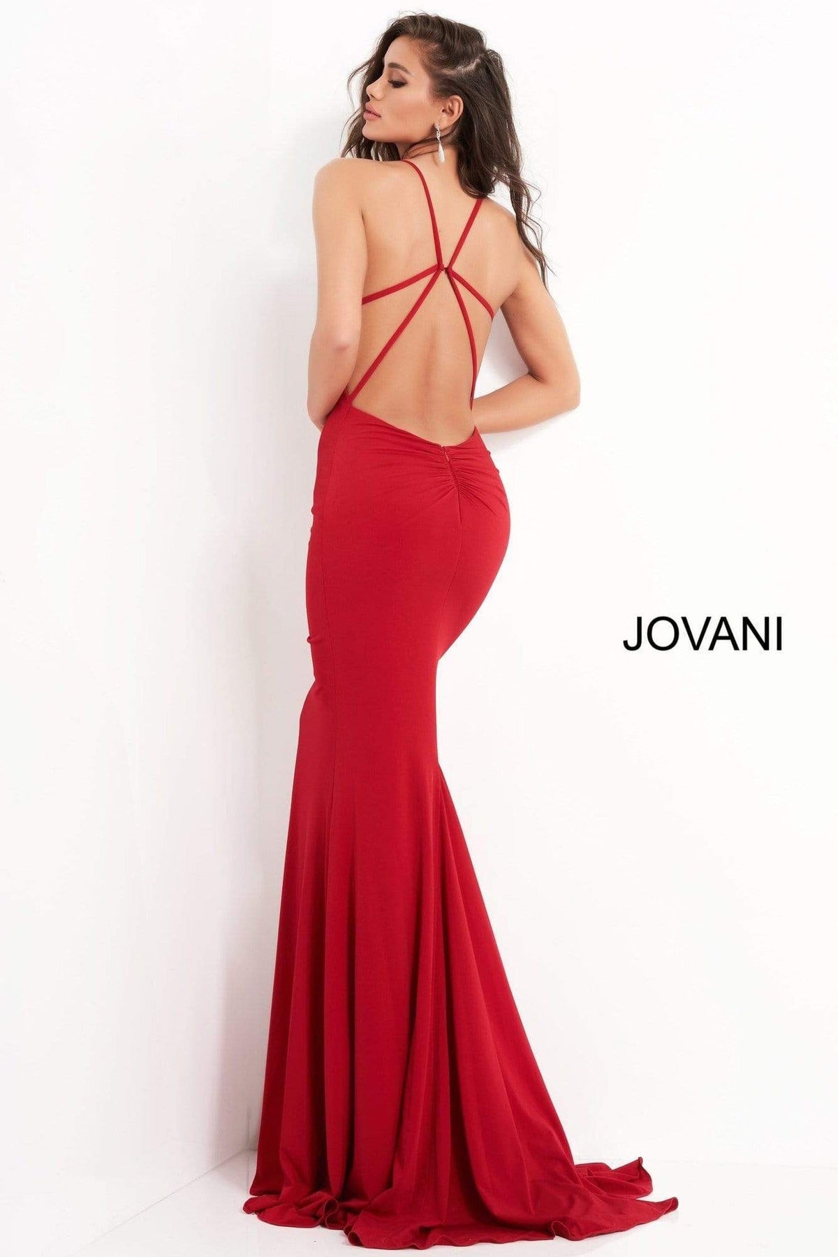 Jovani - 00512 Fitted Strappy Back Prom Dress with Train