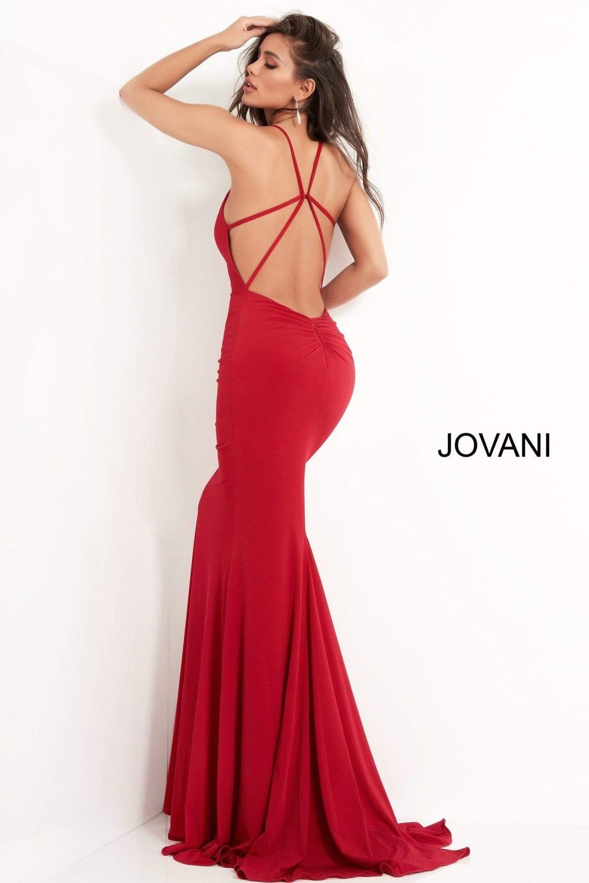 Jovani - 00512 Fitted Strappy Back Prom Dress with Train