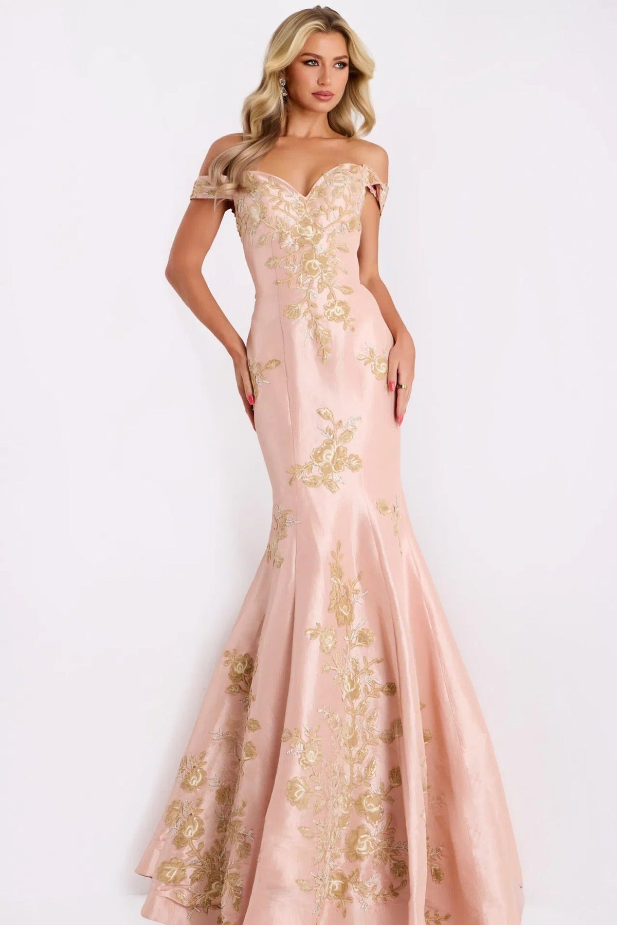 Jovani - 00635 Sweetheart Embroidered Trumpet Dress